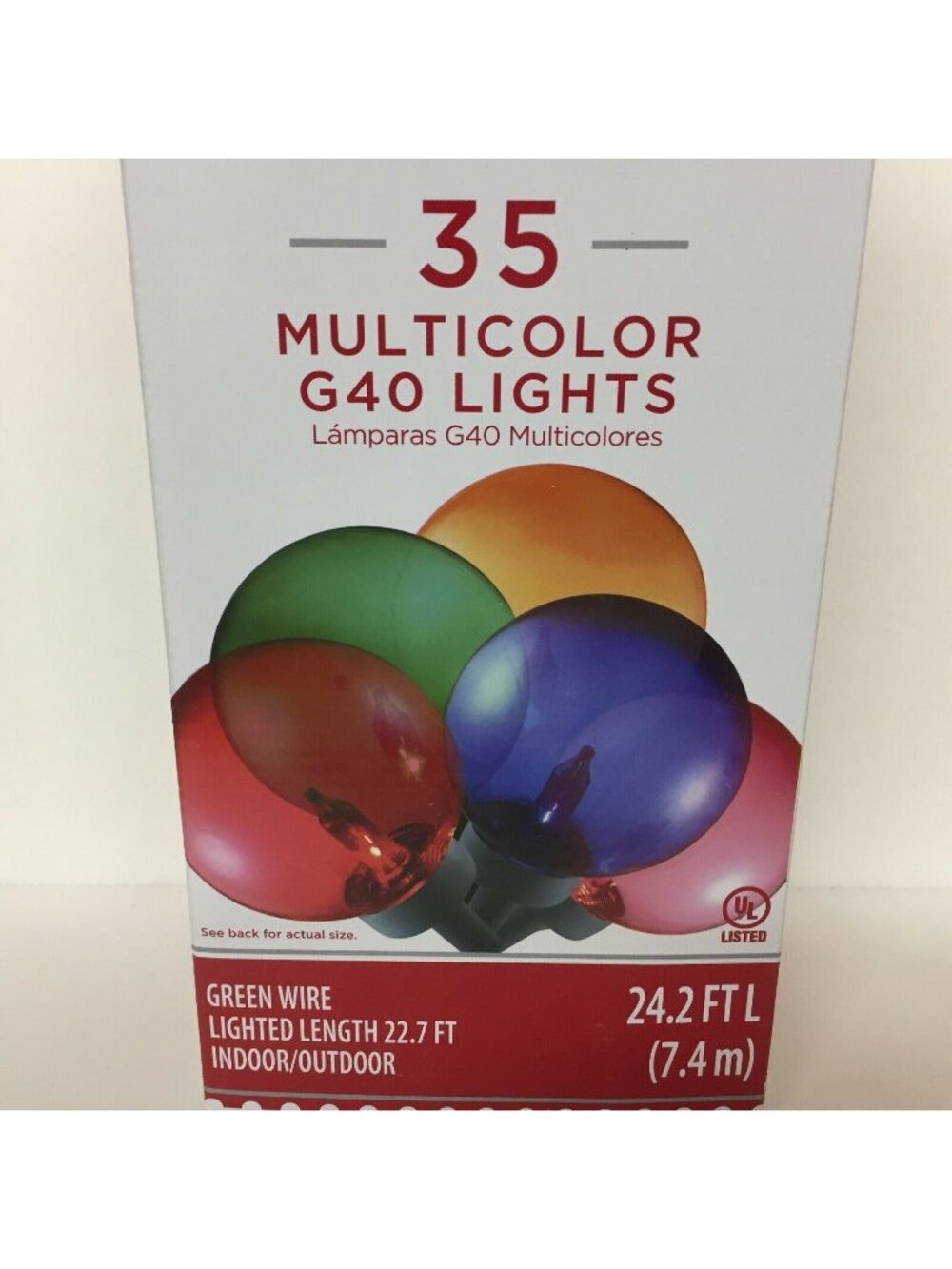 Holiday Time 35 Mulitcolor G40 Christmas Holiday Party Event String Lights 24 FT
